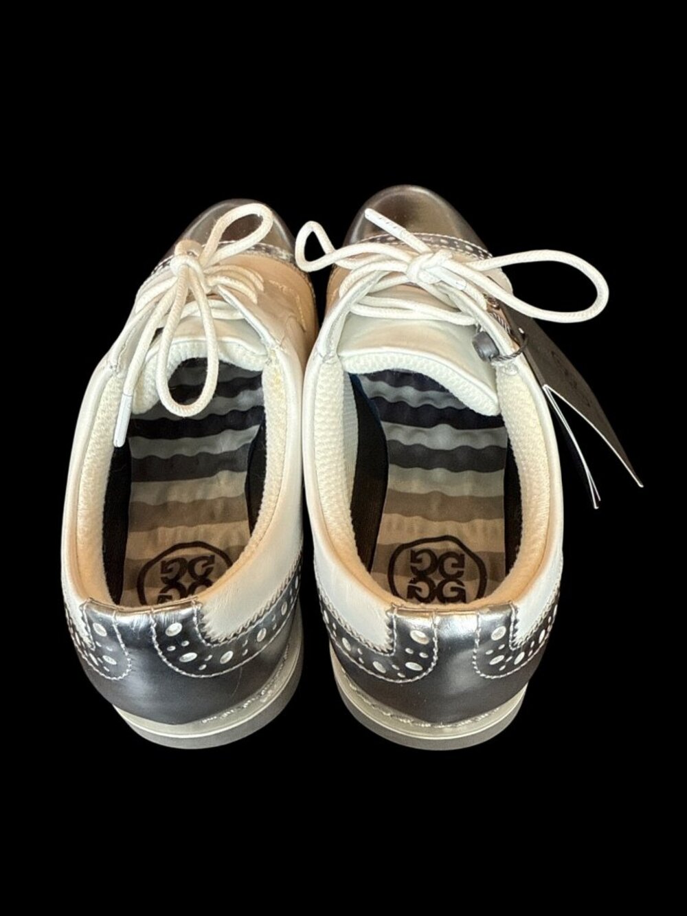 G/Fore Cap Toe Gallivanter Women's Golf Shoes Size 7 US 38 EUR White Silver New - Picture 3 of 7